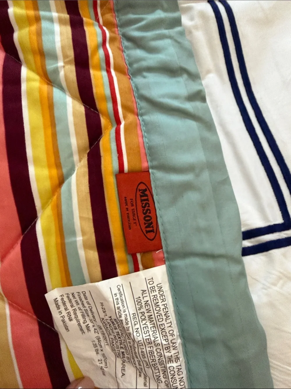 Mission for Target crib blanket and matching fitted sheet.